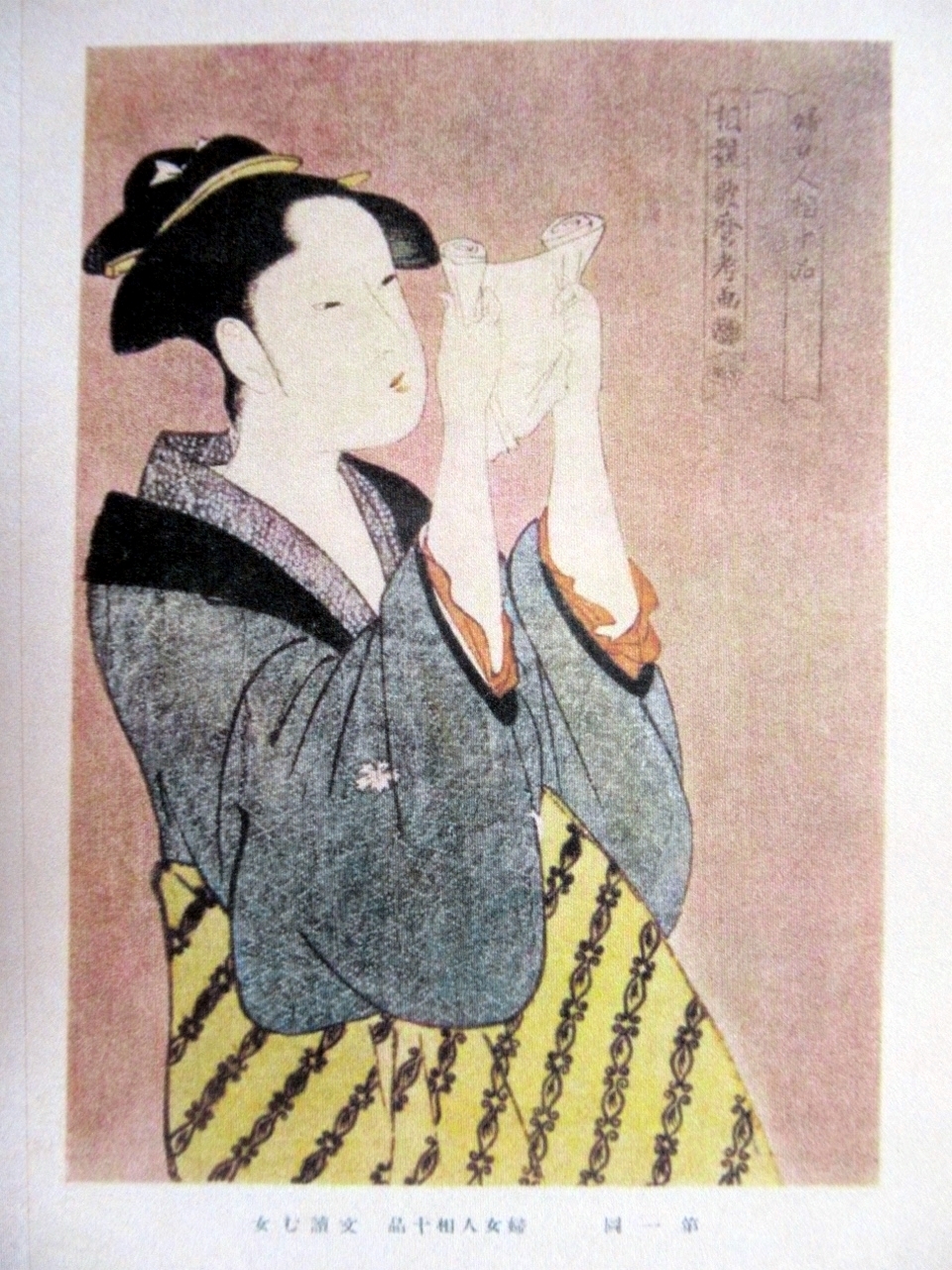 浮世絵版画 歌麿 婦女人相十品 煙管持てる女 - 美術品